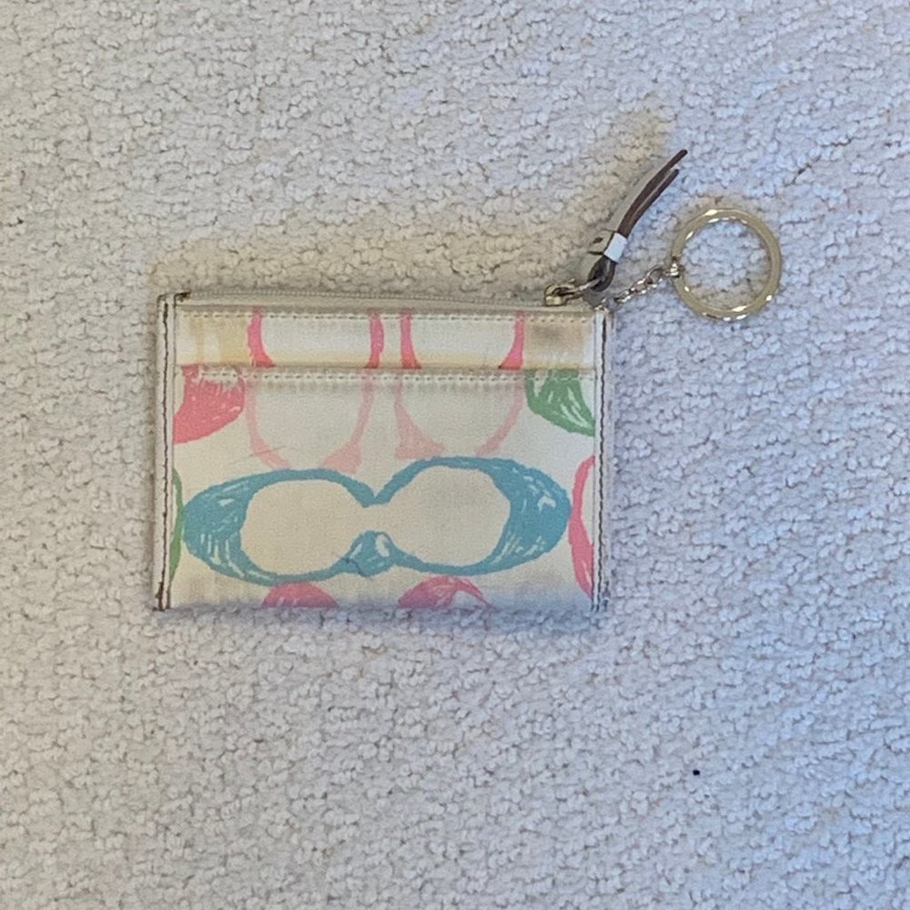 Coach Multicolor Key Chain, Coin Purse, ID Holder